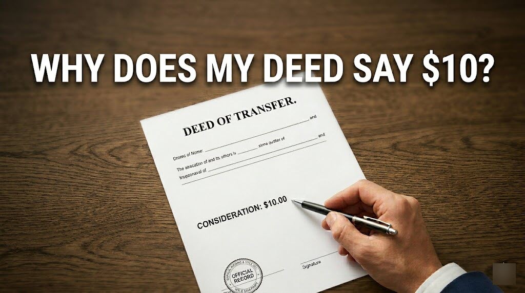 Why does my deed say 10 dollars" or "Deed Nominal Consideration