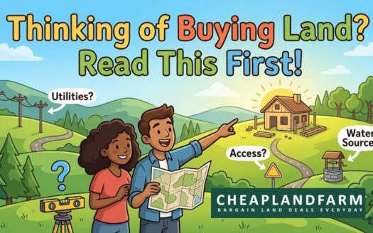 First-time land buyer inspecting raw
