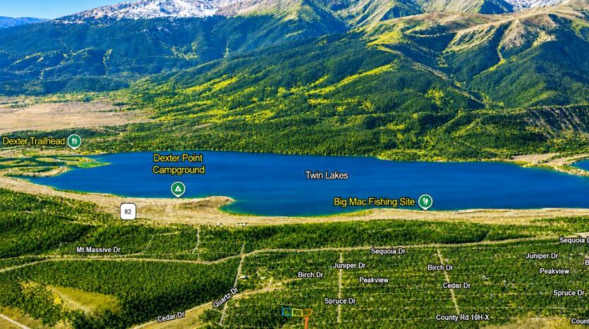 Wooded 0.3-acre Twin Lakes land for sale with mountain views